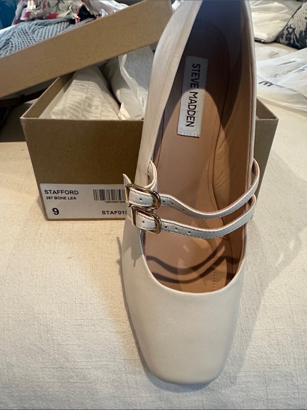 Steve Madden Bone Double-Strap Mary Jane low heel ballerina NWT box never worn